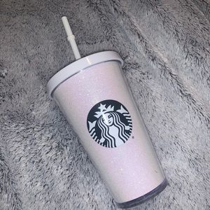 **SOLD** White Sparkle Starbucks Cold Cup 16oz